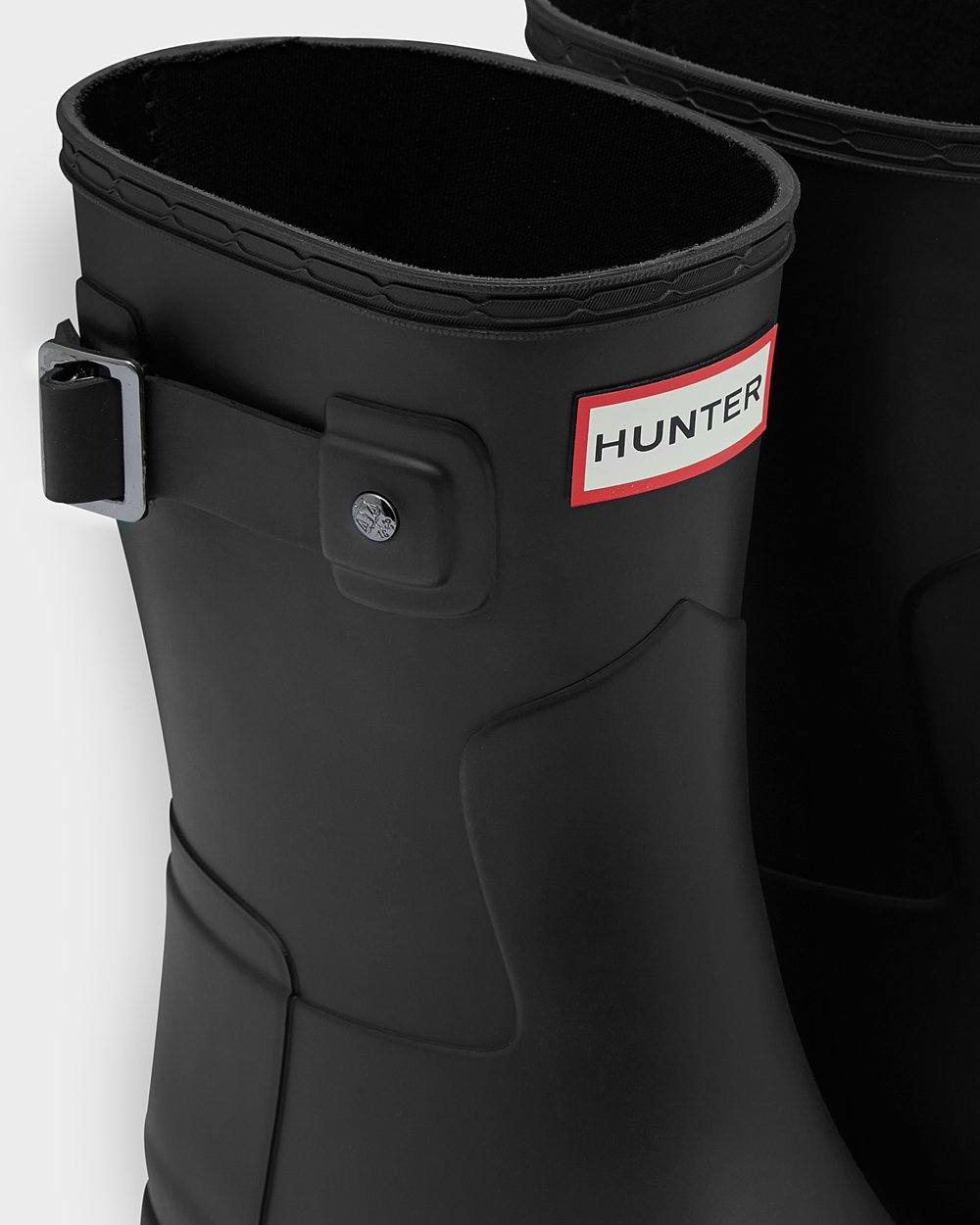 Womens Short Rain Boots - Hunter Refined Slim Fit (48RSXQLDJ) - Black